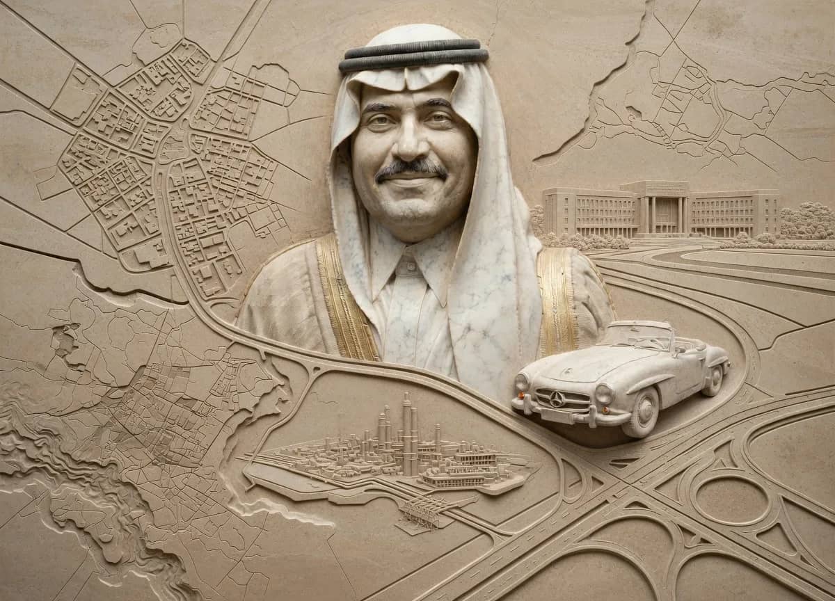 Detail of carved relief showing highway channels and urban masses